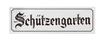 Aluminium-Schild "Schützengarten"