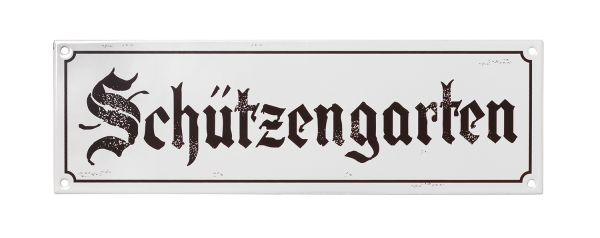 Aluminium-Schild "Schützengarten"